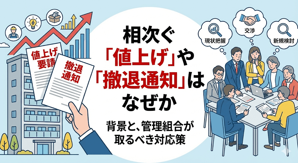 管理会社から「値上げ」「撤退」を告げられたら?理事会・区分所有者のための対応ガイド