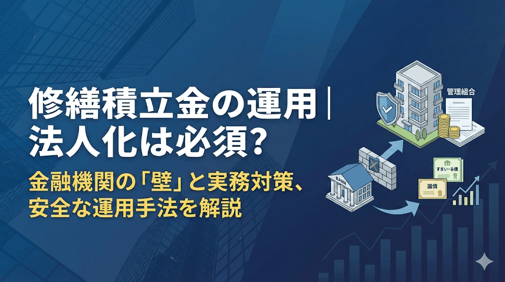 管理組合の資産運用と法人化|「法人でないと運用できない」は本当か?