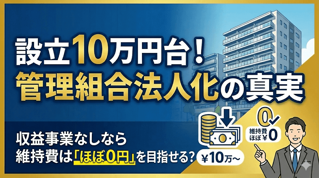 管理組合法人化のコスト完全ガイド|設立費用10万円台、維持費は「限りなく小さく」も可能