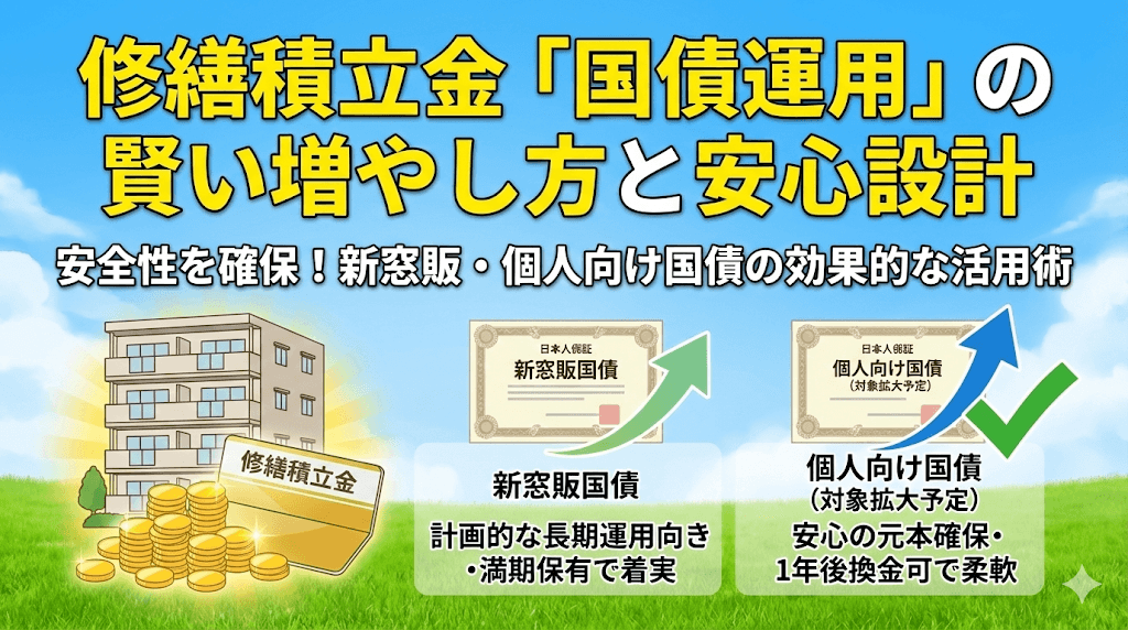 修繕積立金の運用先として「国債」は使える?|新窓販国債と個人向け国債(対象拡大予定)の比較と理事会の進め方