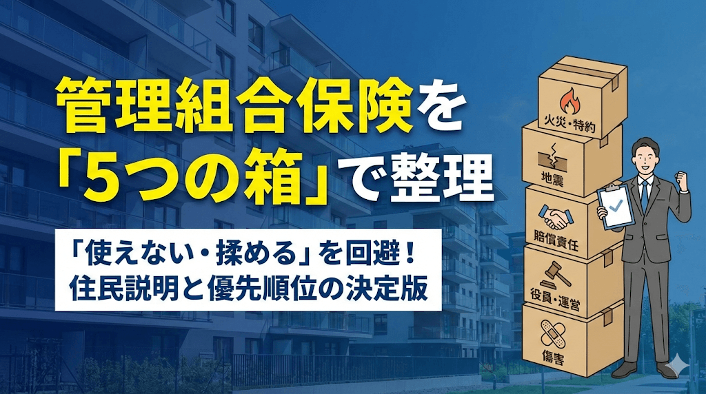 管理組合の保険を「5つの箱」で整理する──住民に伝わる説明と優先順位の考え方