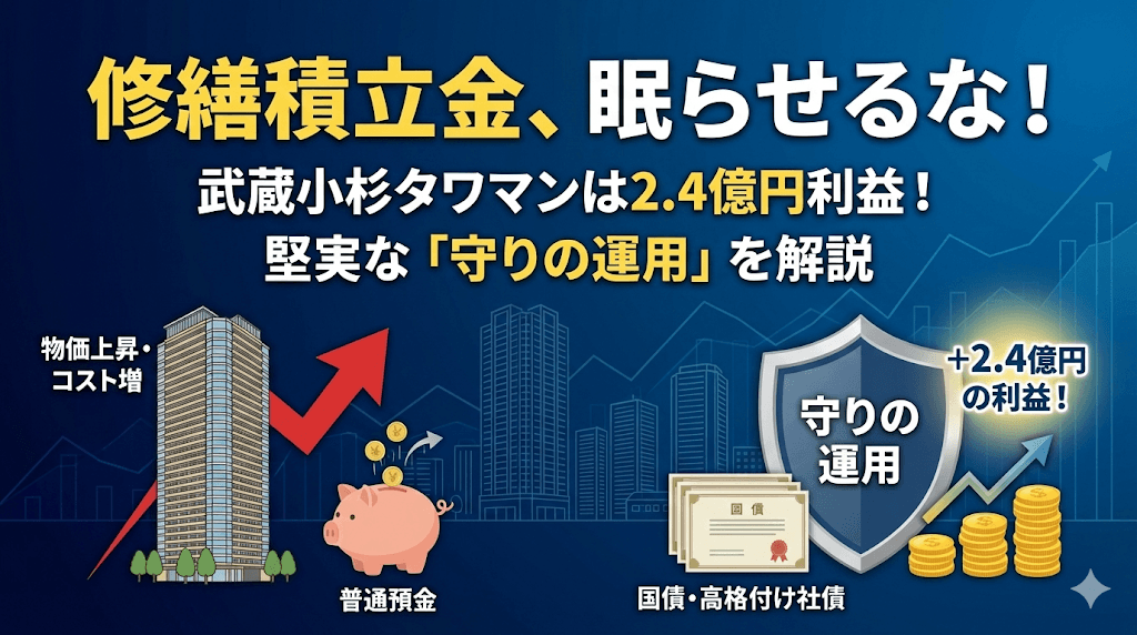 タワマン修繕積立金で2億4,000万円の利益?武蔵小杉に学ぶ「守りの資産運用」